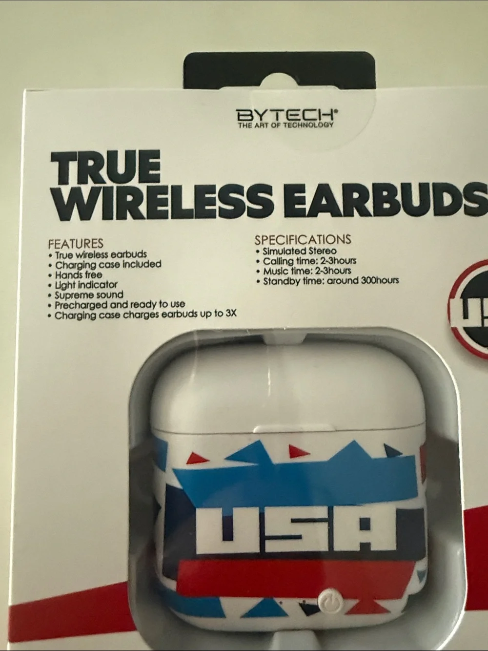 BYTECH True Wireless Earbuds - USA Design, Navy/White